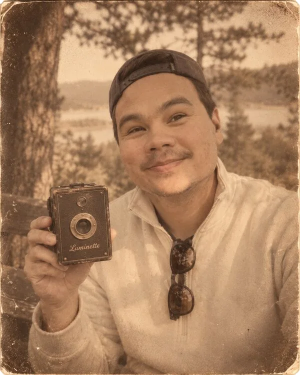 Ivan holding a Luminette camera.